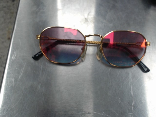 Gold frame red lens sunglasses