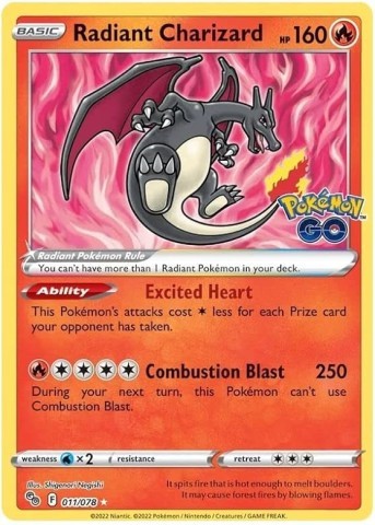 Carte pokemon radiant charizard #1
