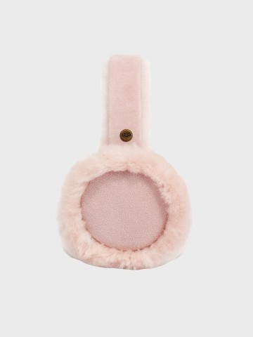 White sheepskin bluetoo  earmuff headset