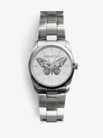 Papillon watch silver stainless
