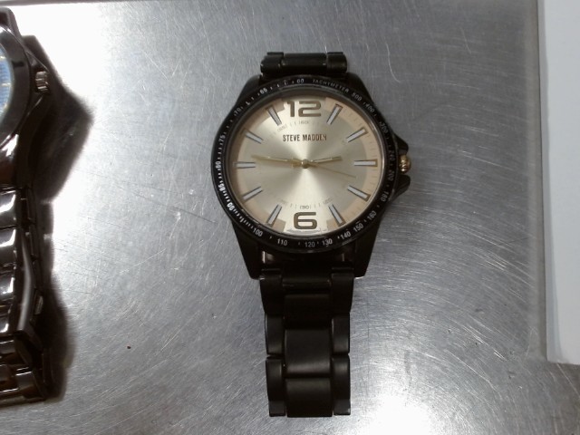 Montre stainless steel noire/jaune dor