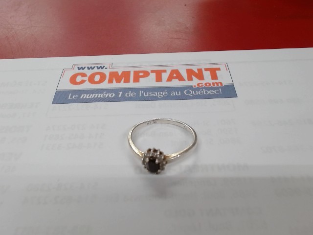 Bague en argent av pierre noir