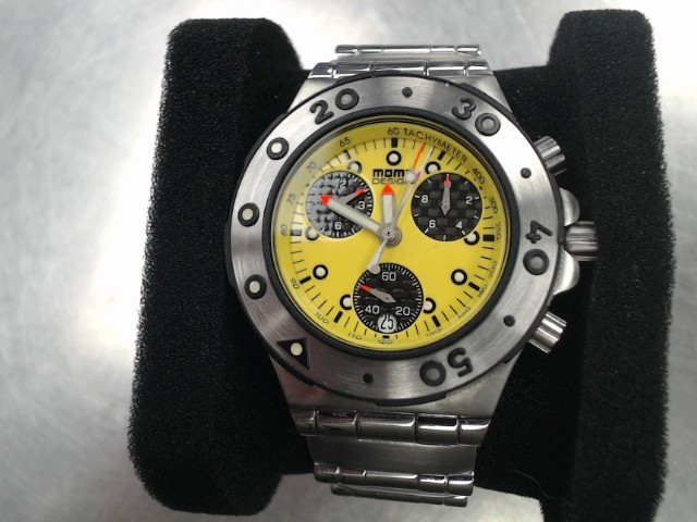 Montre stainless chronograph yellow dial