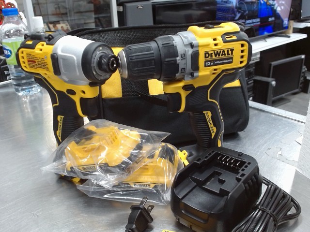 Kit drill+impact chag+2batt 12v open box