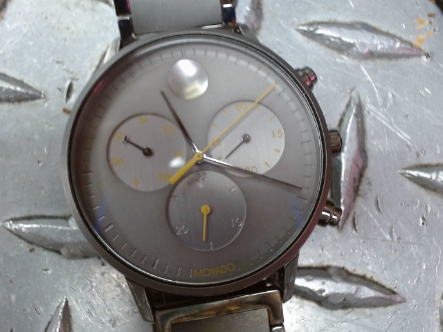 Movado watch grey and yellow