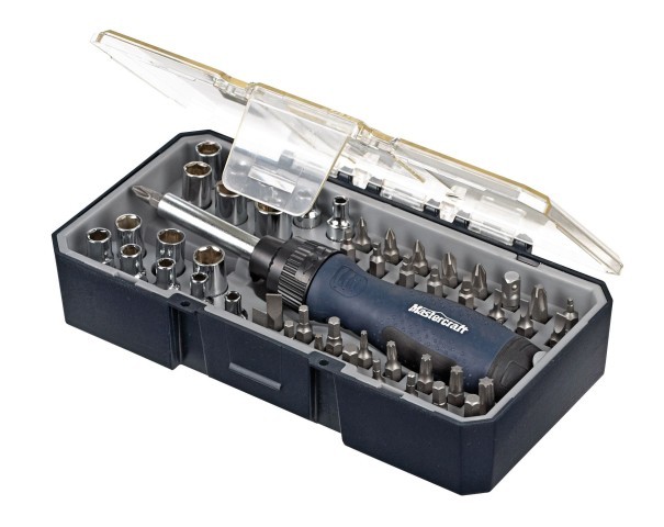 Ratcheting driver and socket/bit 50piece