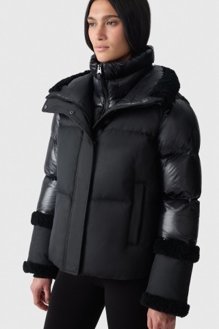 Shearling trimmed down jacket size xs