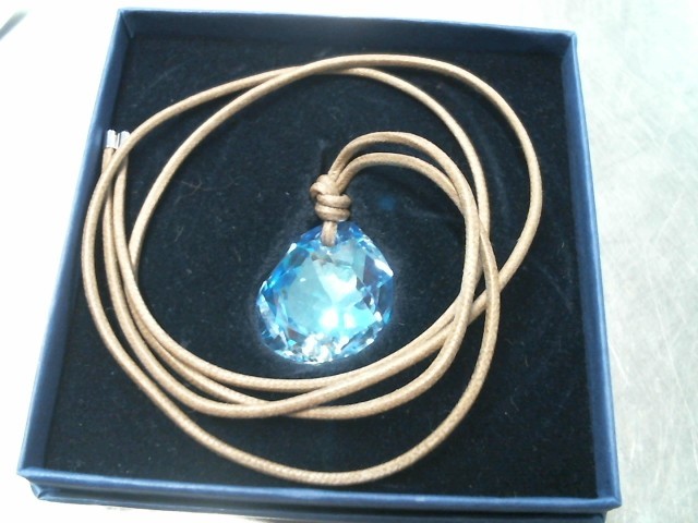 Colier gros pierre bleu swarovski