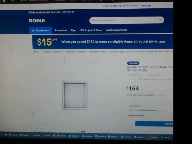 Wall niche en acier inox