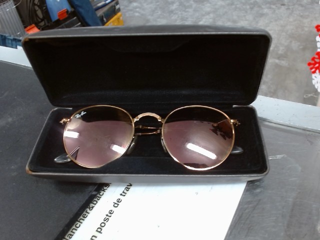 Round metal folding sunglasses gold