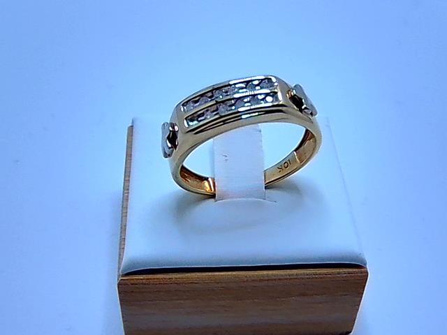 BAGUE EN OR 10KT   DIAMANTS