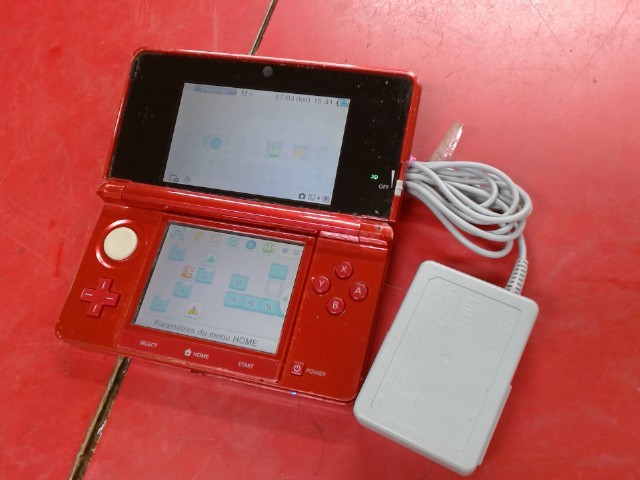 Console 3ds rouge+chargeur