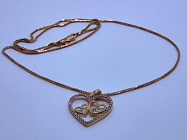 CHAINE EN OR 10KT AVEC PENDENTIF