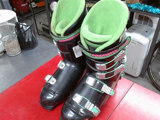 Botte de ski vintage vert et noir