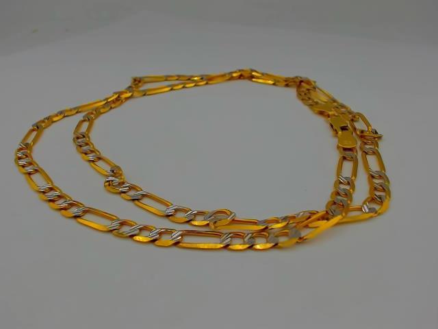 Chaine figaro pave en or 14kt 23po