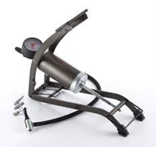 Foot compact steel bike pump