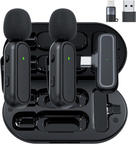 Mic lavalier 2x + connection + case noir