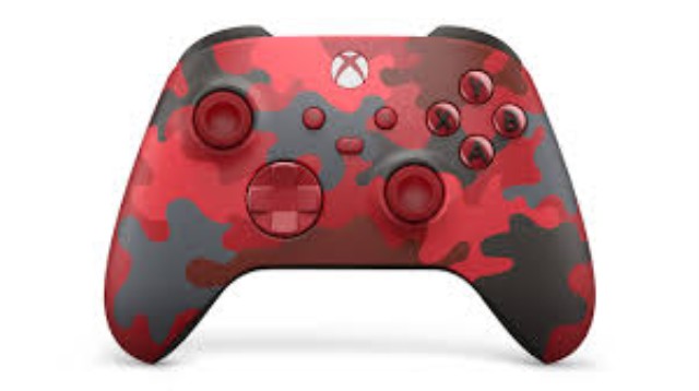Manette de xbox serie rouge camouflage
