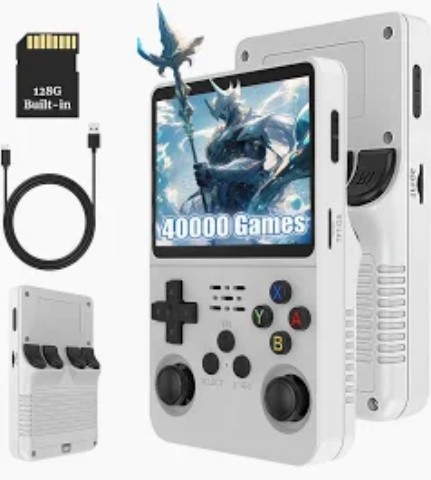 Console retro a main blanc avec boite