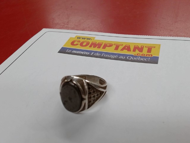 Bague en argent av pierre noir