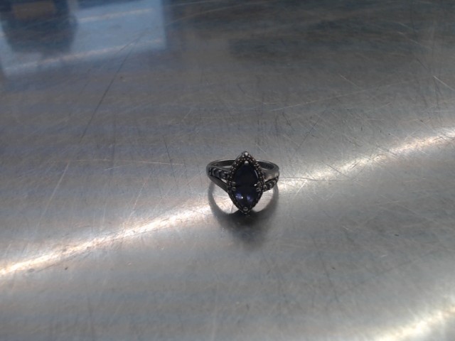 Bague en argent pierre bleu