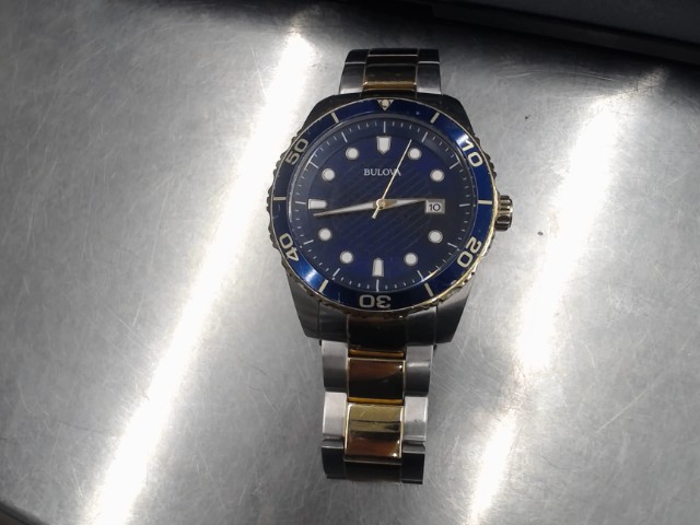 Montre bulova bleu silver gold