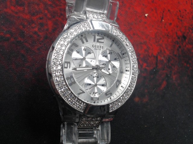 Montre transparent argent faux diamants