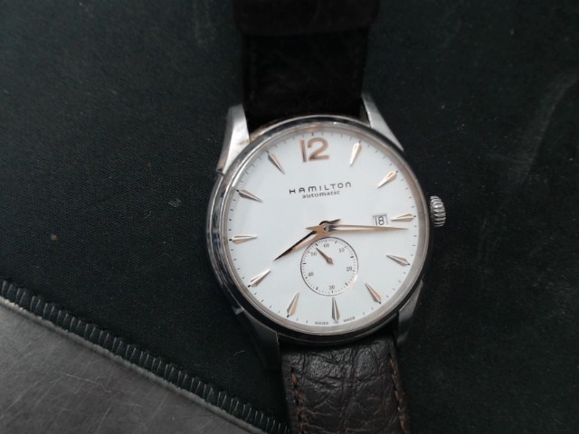 Montre automatique silv rose gold leathe