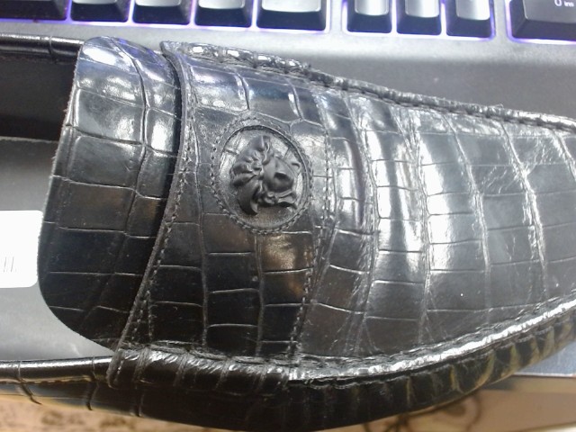 Medusa black leather loafers versace