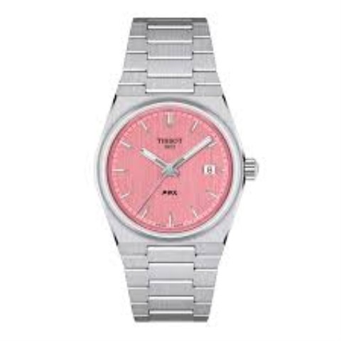 Montre tissot couleur argent et rose