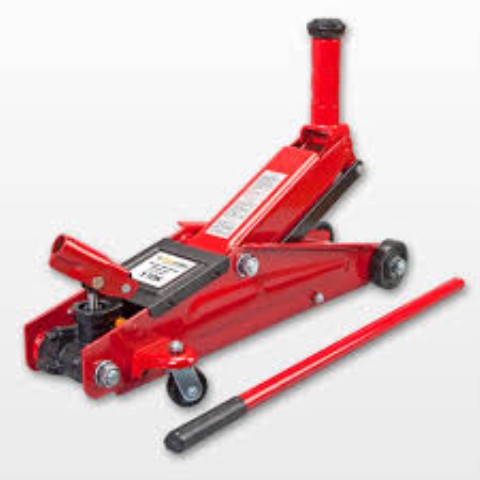 Jack hydraulique rouge avec barre