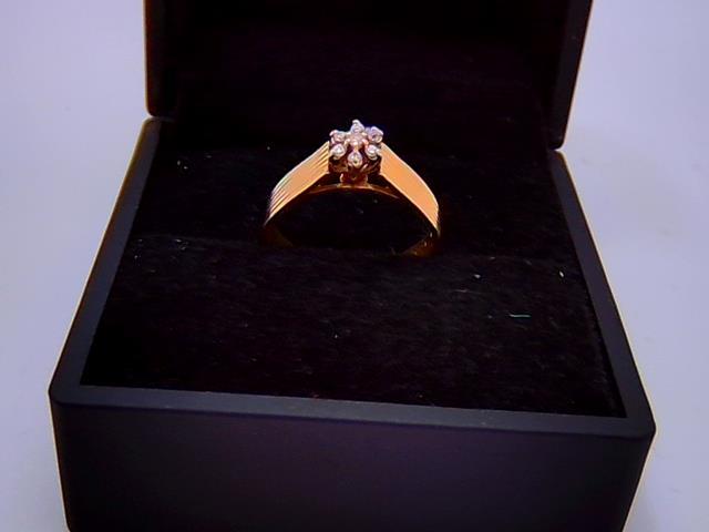 Bague en  or 14kt+diamants grandeur 8