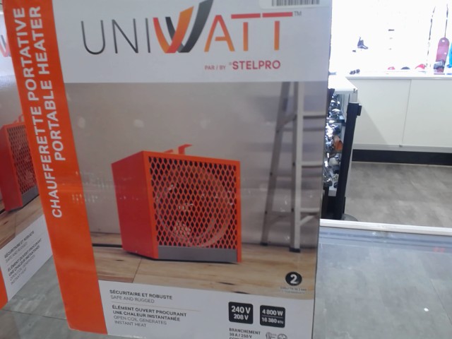 Portable heater sealed in damaged box