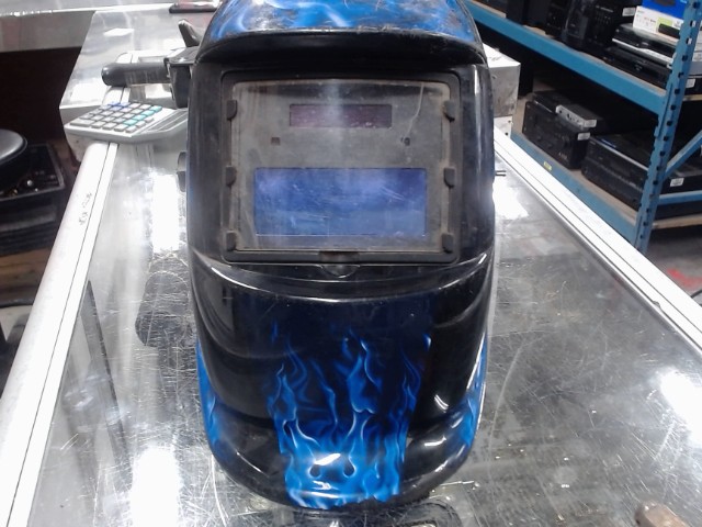 Masque de soudure avec flamme bleu