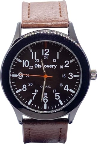 Montre analogique bracelet brun