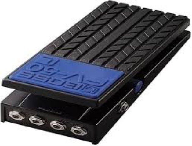 Pedale de guitare noire et blue