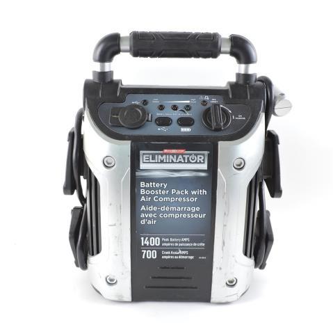 Battery boostrer pack with air compress