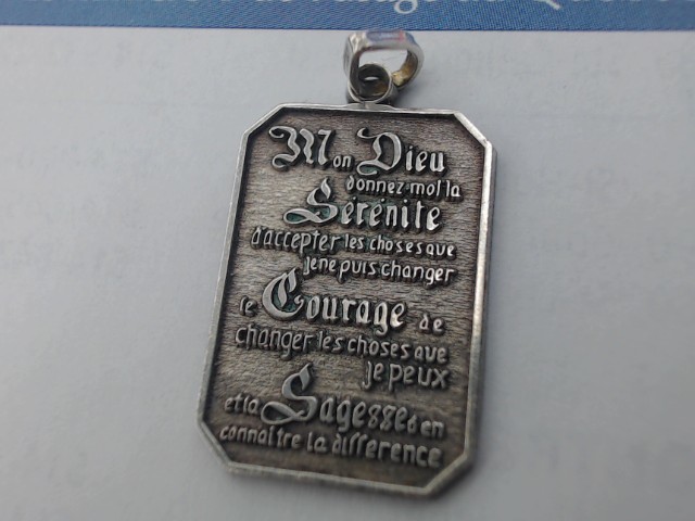 Breloque en argent de forme rectangulair