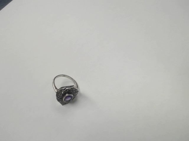 Bague en argent pierre mauve