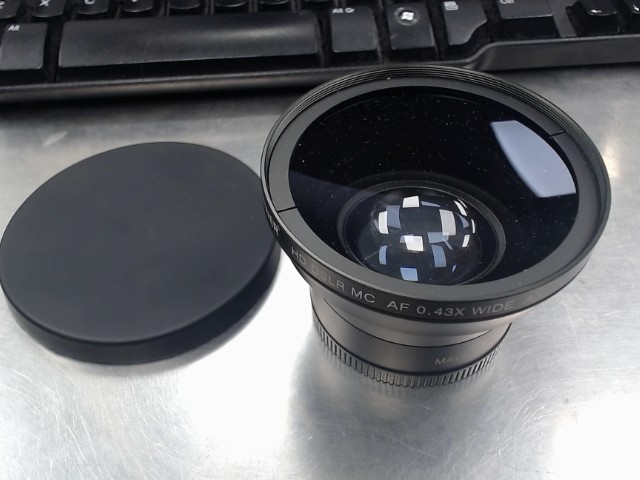 0.43x wide angle lens with both caps