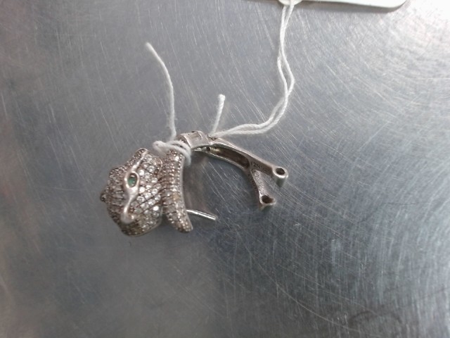 Boucle d'oreille seule leopard en argent