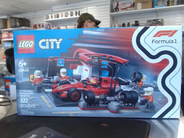 F1 pit stop & pit crew with ferrari car