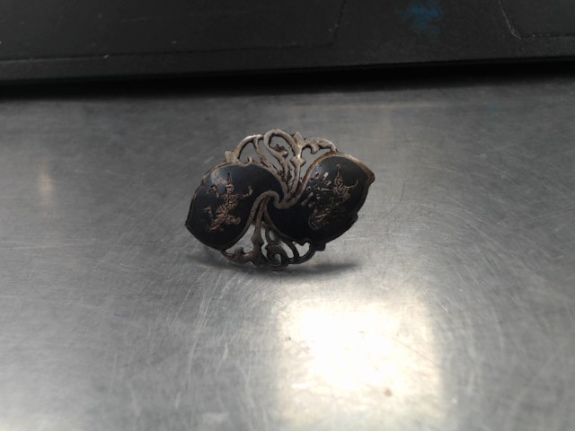 Epingle silver 925 feuilles motifs