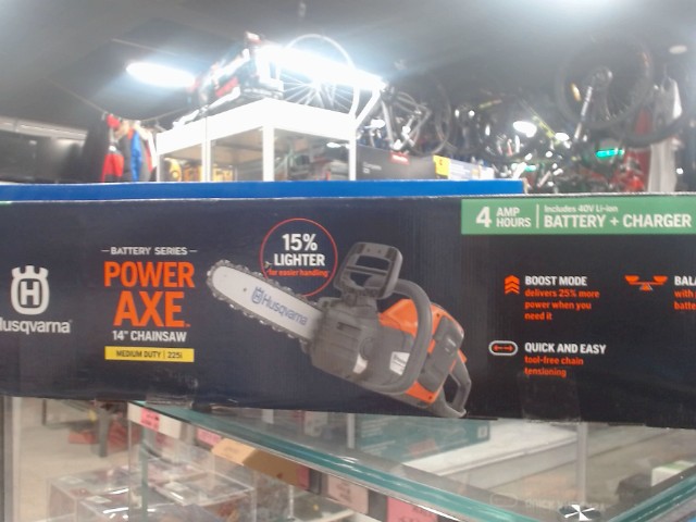 Power axe 14'' chainsaw + batt + ch