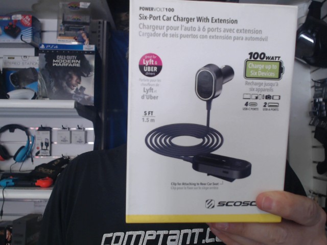 Chargeur pour l'auto 6 ports extension