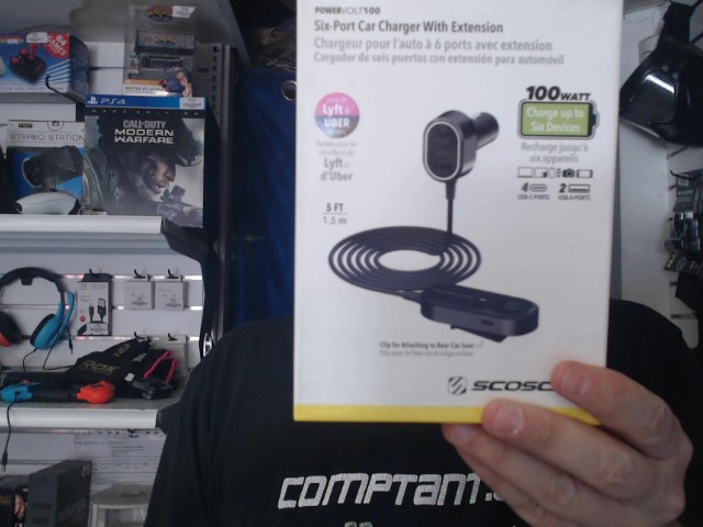 Chargeur pour auto a 6 ports extension