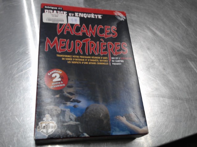 Vacances meutrieres jeux societez