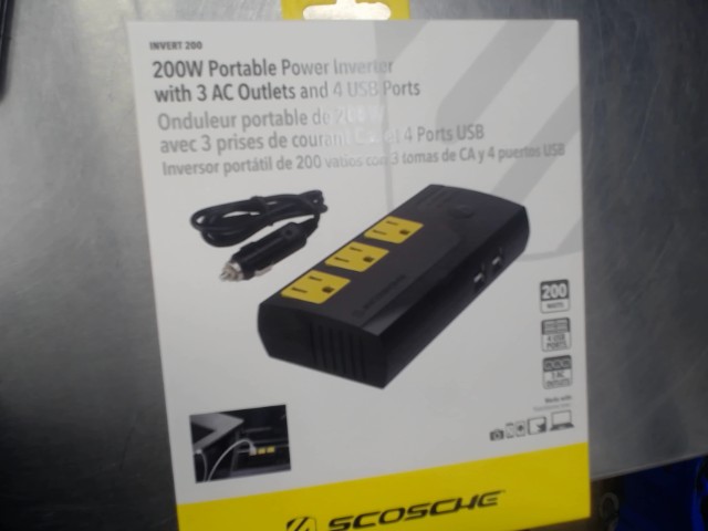 Onduleur portable de 200w avec 3 prises