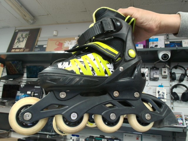 Patin a roulette noir et vert