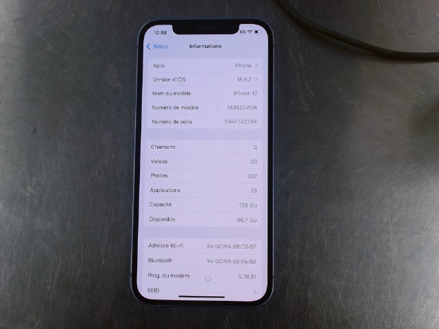 Iphone 12 mauve sans fil